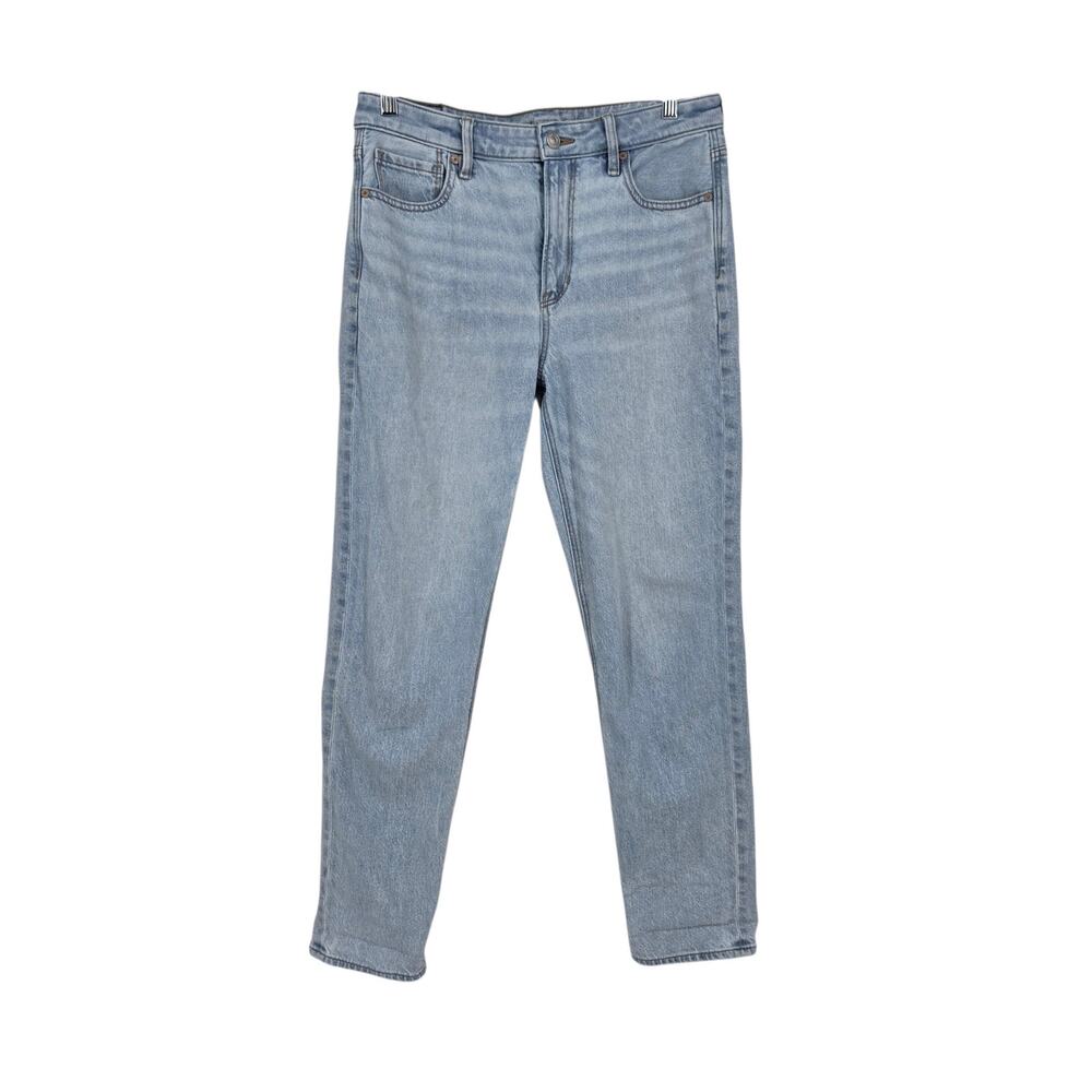 American Eagle Light Wash Strigid High Rise Tapered Stretch Mom Jeans Size 6